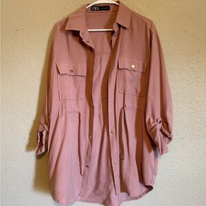 Zara Dusty Pink Utility Jacket